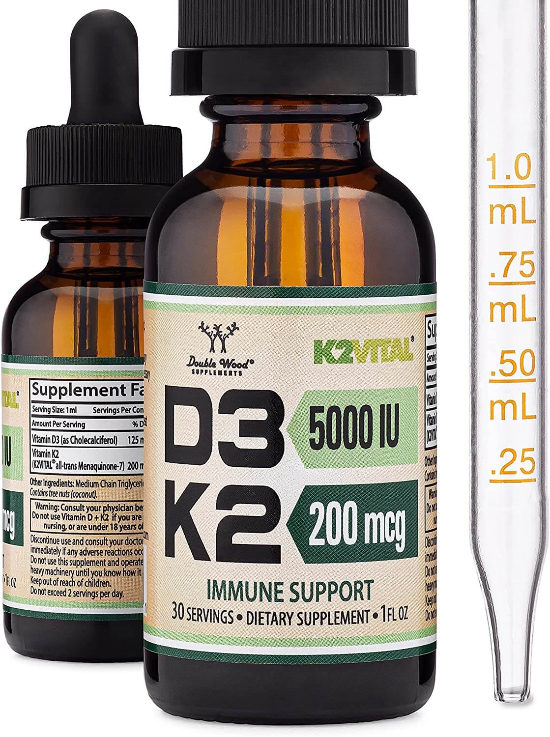 Double Wood Vitamin D3 + K2 Liquid Drops Questions & Answers