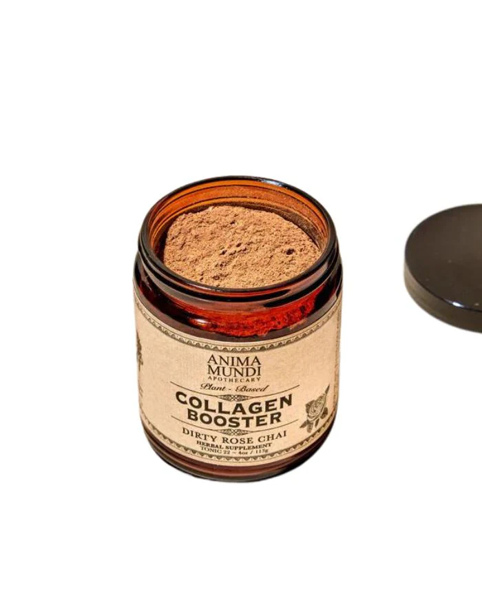Anima Mundi COLLAGEN BOOSTER Dirty Rose Chai | Plant-Based Elixir for Youthful Glow Questions & Answers